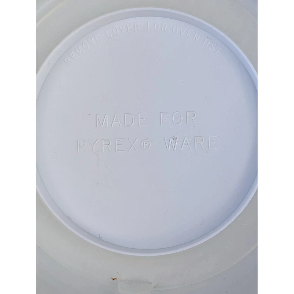 Vintage Pyrex Ware Glass Canister Jar Kitchen Storage Fruit Floral Lid White